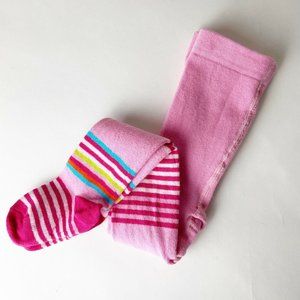 ME TOO Baby Girl 9-12 Pink Rainbow Striped Tights Stockings Cotton Blend